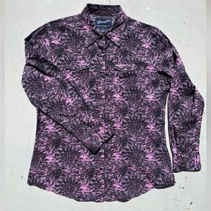 Women's Wrangler Shirt Multicolor Colorblock Western L Ranch Gradient Coastal